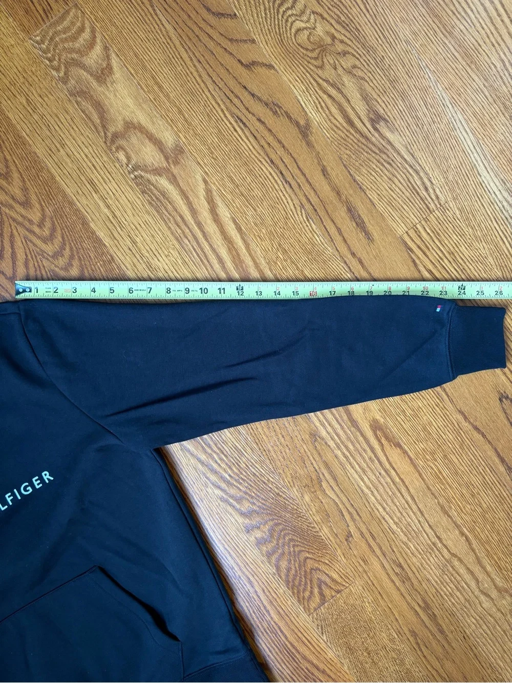 Tommy Hilfiger Black Quarter Zip Sweatshirt with Kangaroo Pocket